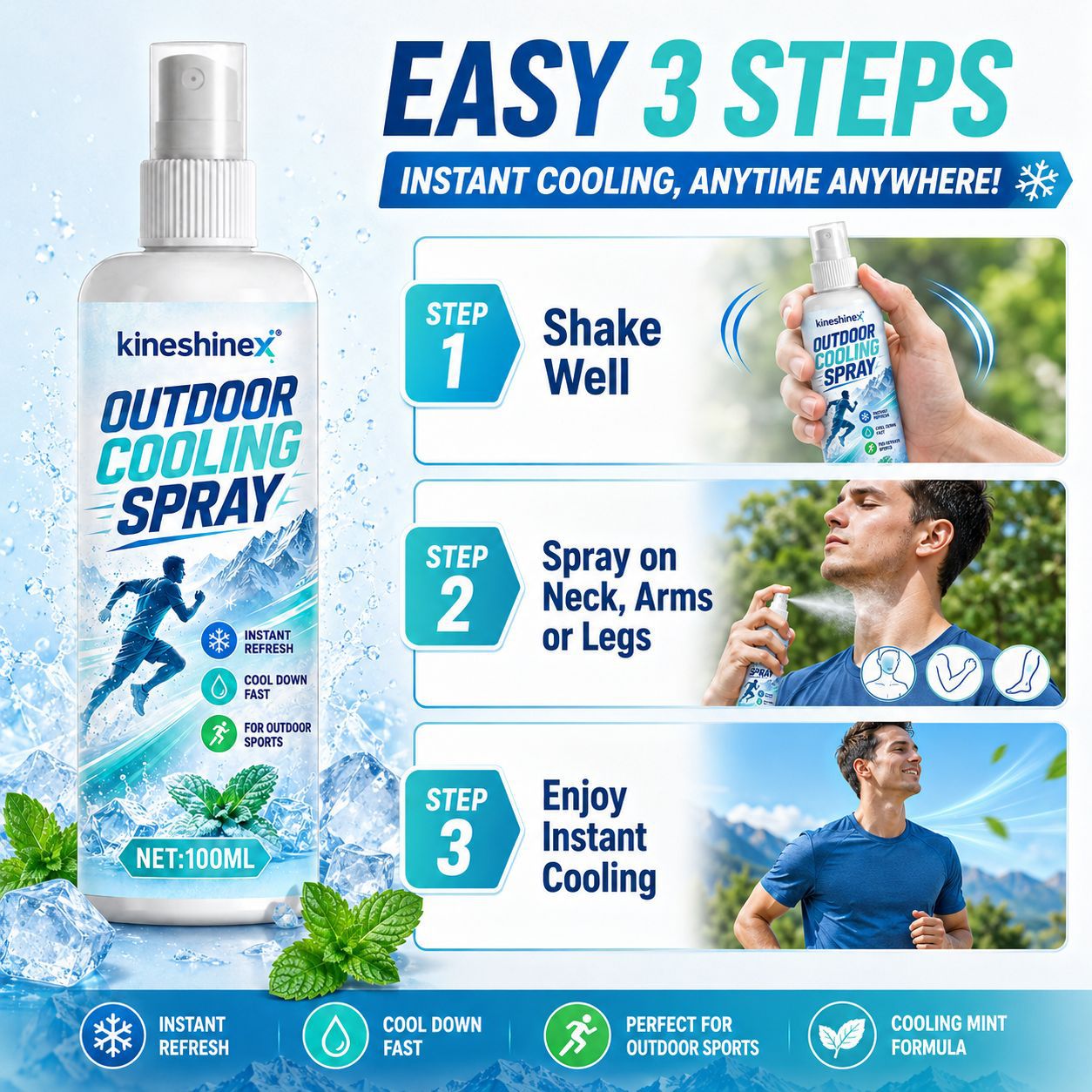 Outdoor Cooling Spray 100ml–In - Misting Bottle Fine recension och pris
