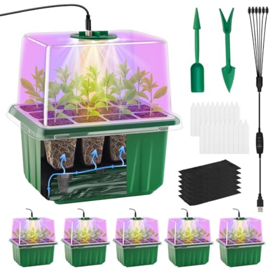 Seed Starter Tray with Light 6 - Humidity Dome Kit recension och pris