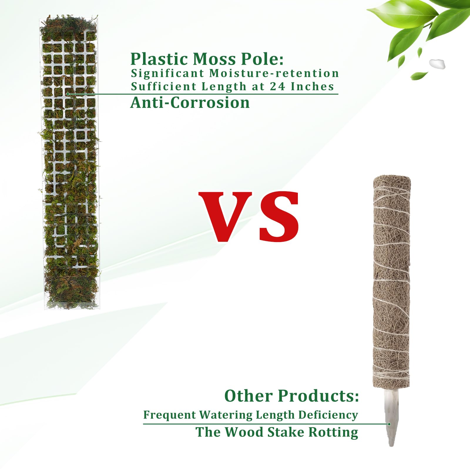 Moss Pole Plastic Plant Stand  - Sphagnum Moss Dry recension och pris