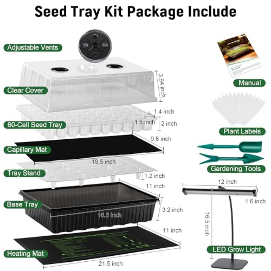 60-Cell Self-Watering Seed Sta - Humidity Dome Kit recension och pris