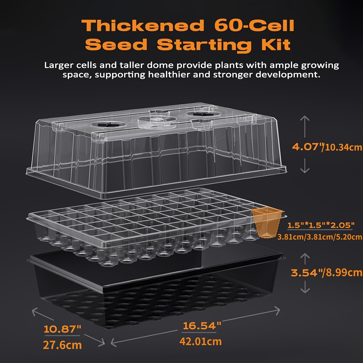 60-Cell Self-Watering Seedling - Humidity Dome Kit recension och pris