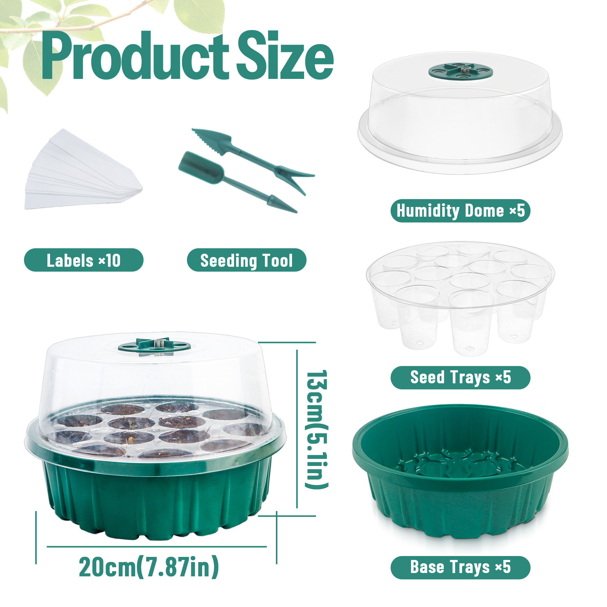 5 Pack Seed Starter Kit with P - Humidity Dome Kit recension och pris