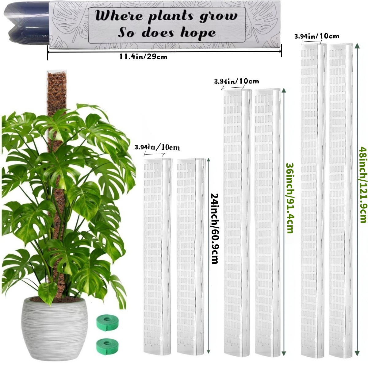 Plastic Moss Pole,24in/36in/48 - Sphagnum Moss Dry recension och pris