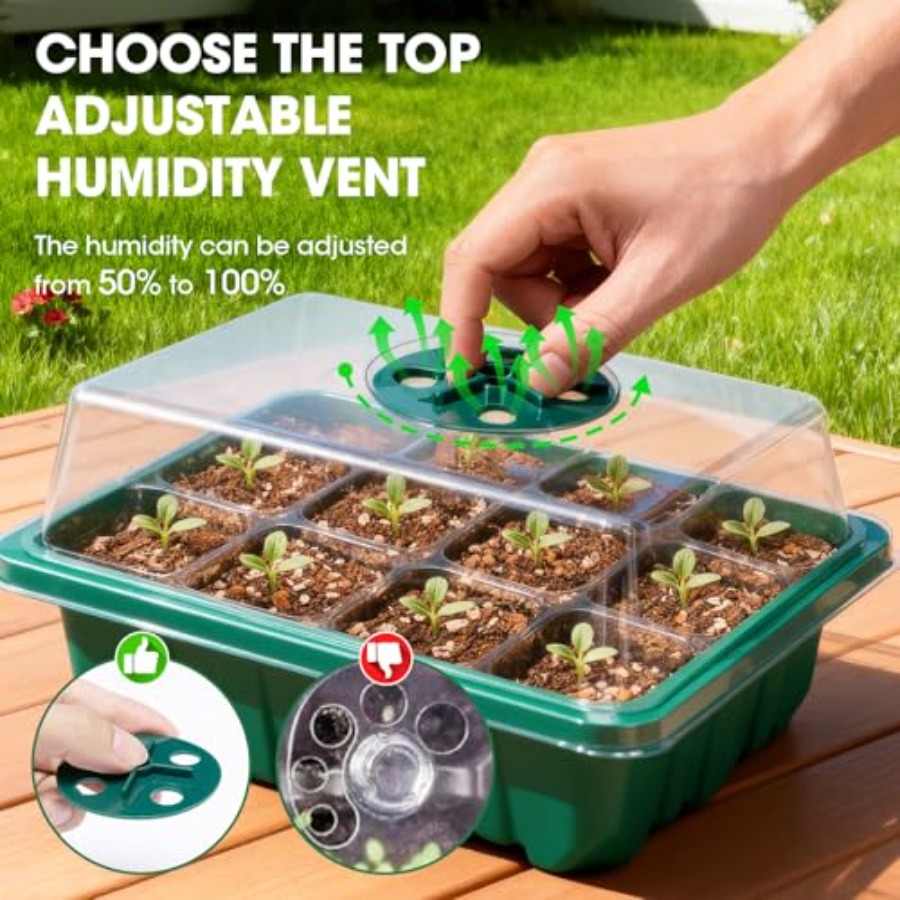5 Packs Seed Starter Tray with - Humidity Dome Kit recension och pris