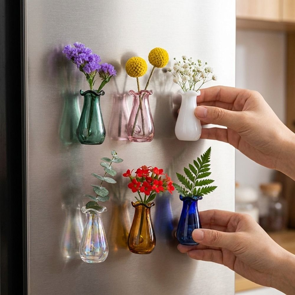 6Pcs DIY 3D Mini Vase Magnets  - Propagation Station Vase recension och pris