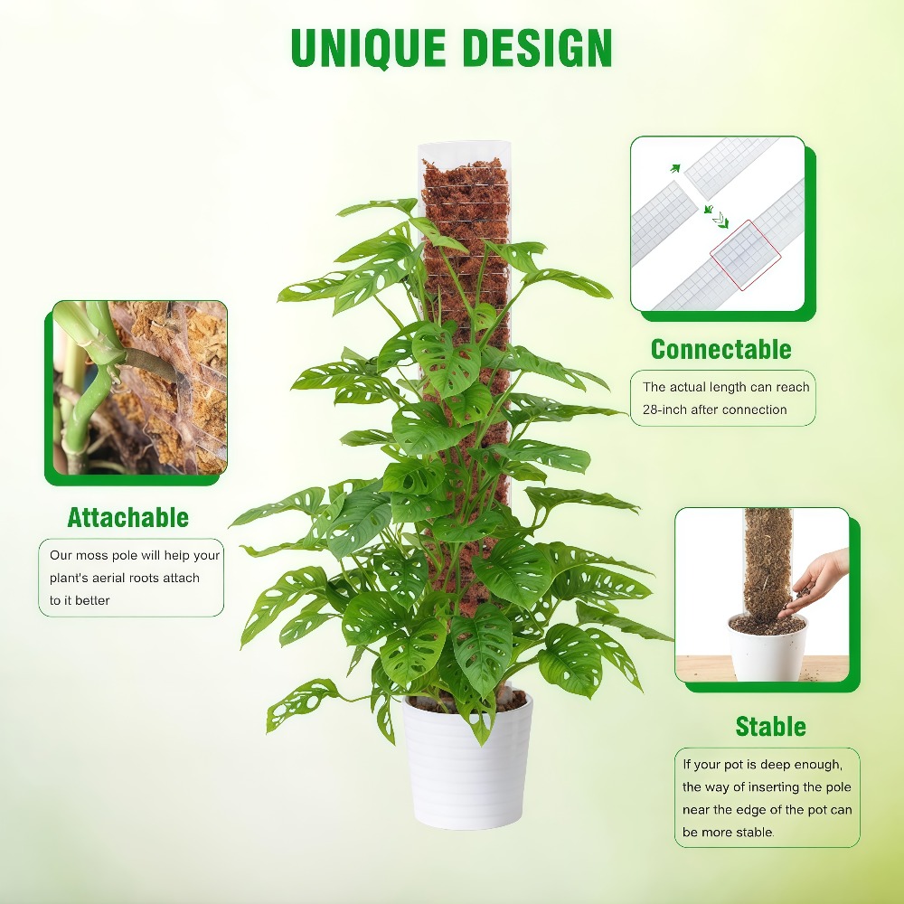 Moss Pole Plastic Plant Stand  - Sphagnum Moss Dry recension och pris